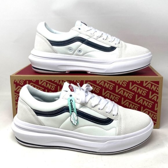 VANS Old Skool Overt CC Shoes Platform White Canvas Suede Men's Low VN0A7Q5EWHT - Picture 9 of 10